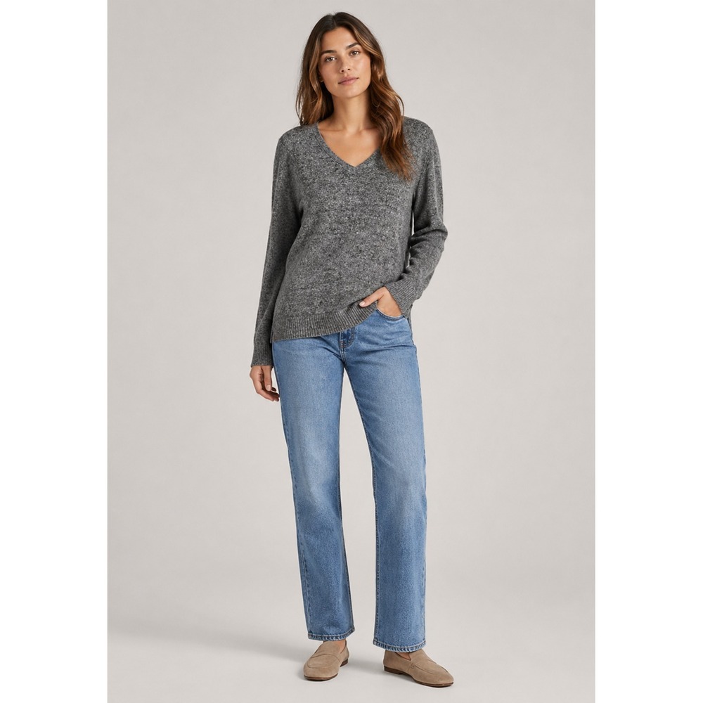 Lucky Brand Oversized Sweater Womens Small Gray Viscose Blend‎ Soft Lightweight